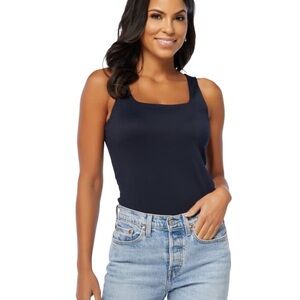 Black Tape Square Neck Tank in Midnight Navy